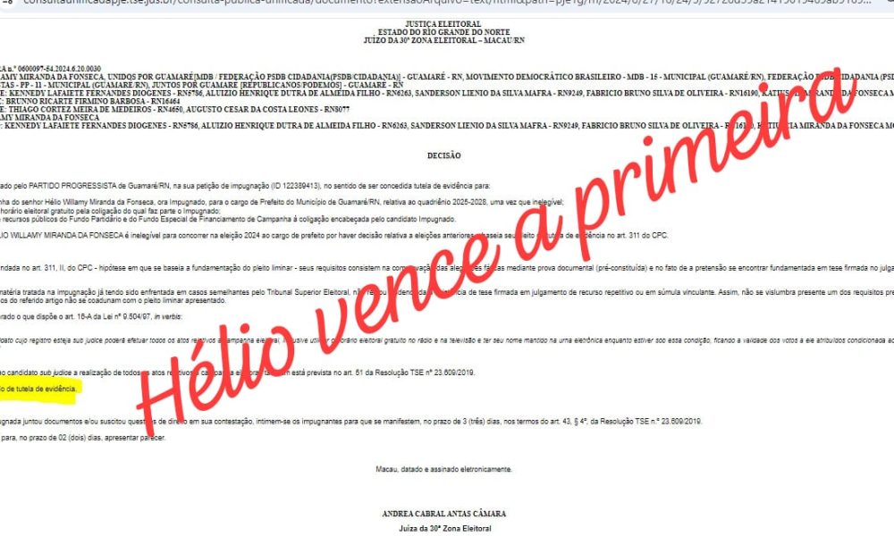 JUSTIÇA NEGA LIMINAR DE MOZANIEL QUE QUERIA PROIBIR HÉLIO DE FAZER A CAMPANHA
